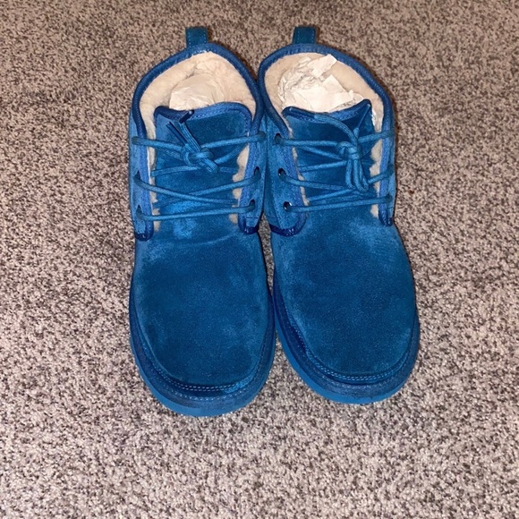 UGG Mens Neumel Blue Suede Lace Up Boots Size 12 - Picture 4 of 10